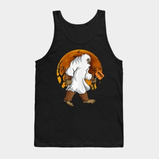 Bigfoot Boo Wearing Ghost Halloween Custome Tank Top